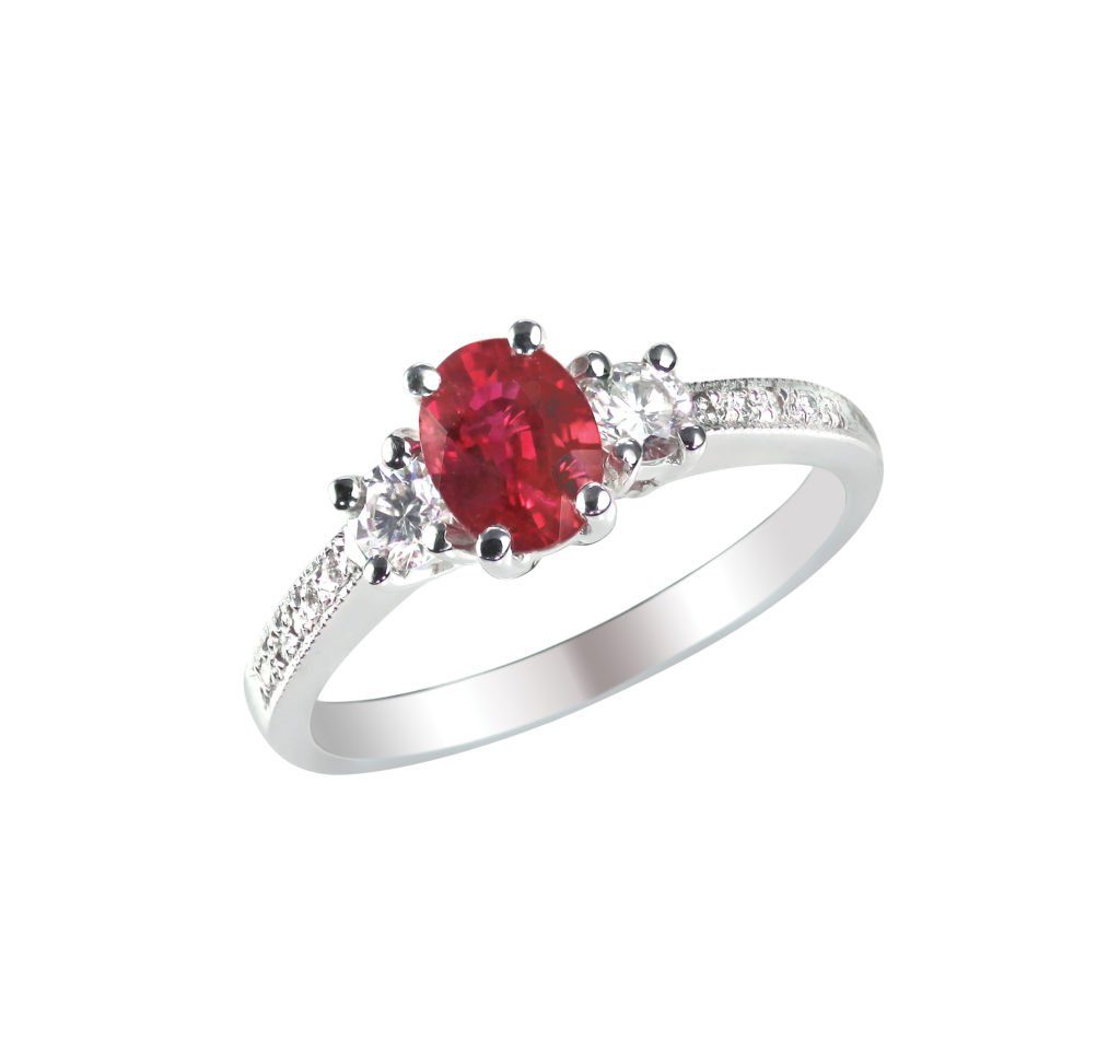 ruby stone diamond ring